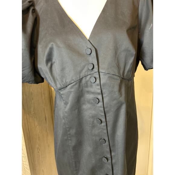 J. Crew | (NWT) Black Button Front Ballon Sleeve Sheath Dress | 14 - Picture 6 of 15